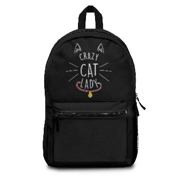 Discover Crazy Cat Lady Funny Cute Cat Lover Gift Backpacks
