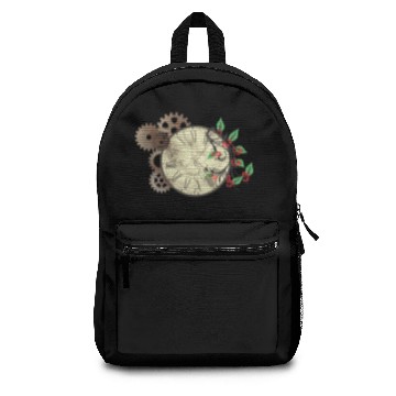 Discover Clock with flowers, natural, plants Backpacks