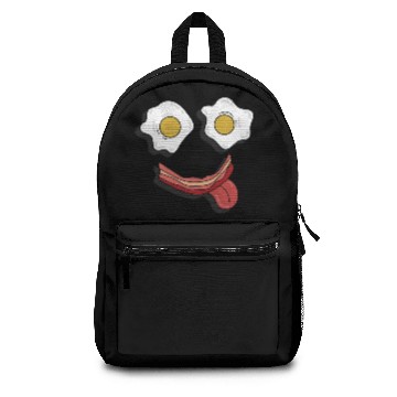 Discover Cute Funny Smiley Breakfast Yummy Bacon and Eggs Backpacks