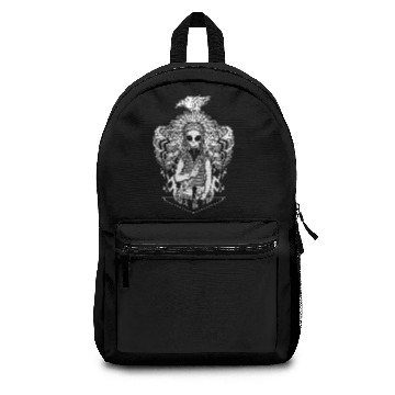 Discover The alien Sitting Bull - Black version Backpacks