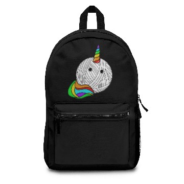Discover knitting needle wool yarn chopping unicorn gift Backpacks