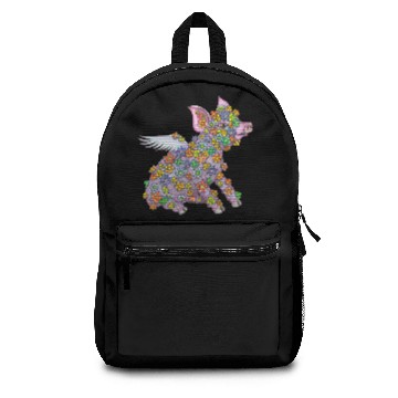 Discover Winged Piglet with flowers Backpacks