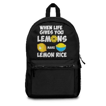 Discover When life give you lemons make lemon rice Indian Backpacks