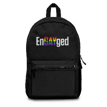 Discover LGBT Bachelorette Party Engaged Engagement design Backpacks