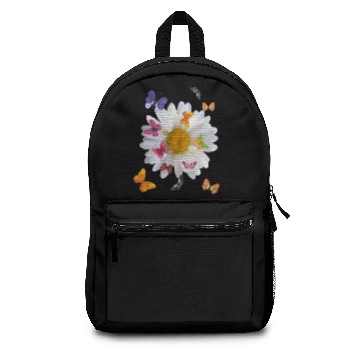 Discover White daisy & Many Butterflies. Beautiful Backpacks.