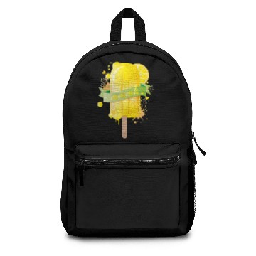 Discover Lemon yellow delicious ice cream in graffiti style Backpacks