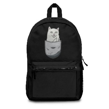 Discover Funny Pocket Cat Middle Finger Gesture Gift Backpacks