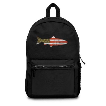 Discover Vintage USA American Flag Fish Trout Backpacks