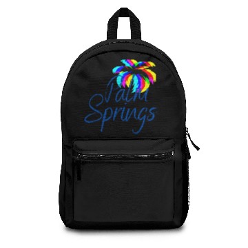 Discover Palm Springs Neon Tree (Blue) Backpacks