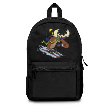 Discover Funny Moose Skiing Backpacks