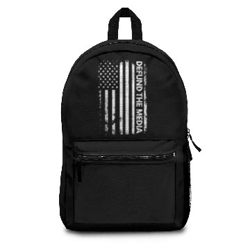 Discover defund media american flag funny election Backpacks