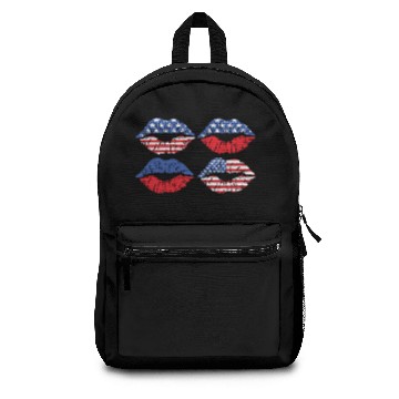 Discover Flag Lips bundle red white and blue lip Backpacks