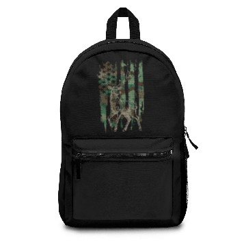 Discover Camouflage American Camo Flag Elk Deer Hunting Men Backpacks