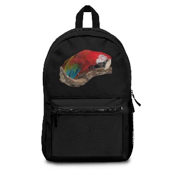 Discover red macaw Backpacks