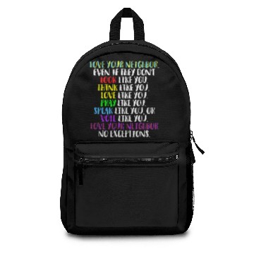 Discover Love Your Neighbor Kindness Equality Rainbow Backpacks