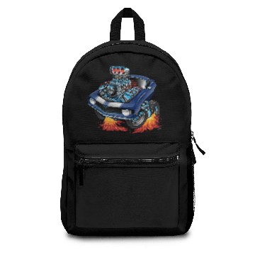 Discover Classic Sixties American Muscle Car Cartoon Backpacks