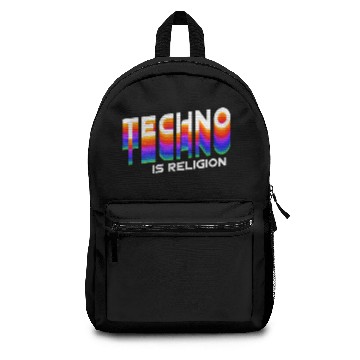 Discover Techno is Religion Design Backpacks