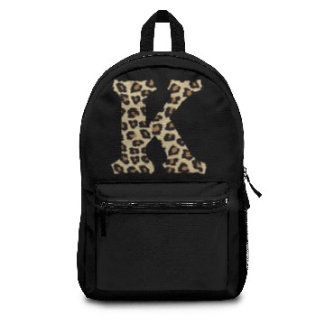 Discover Leopard Cheetah Print Letter K Initial Rustic Mono Backpacks
