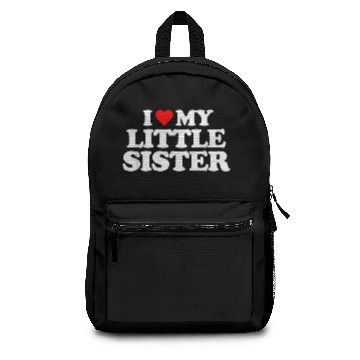 Discover I Love My Little Sister Heart Funny Fun Gift Backpacks