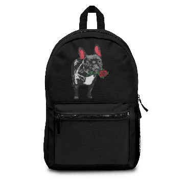 Discover French Bulldog With Red Rose Valentines Day Backpacks