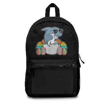 Discover Funny Shark Easter Holiday Bunny Egg Hunt Gift Id Backpacks