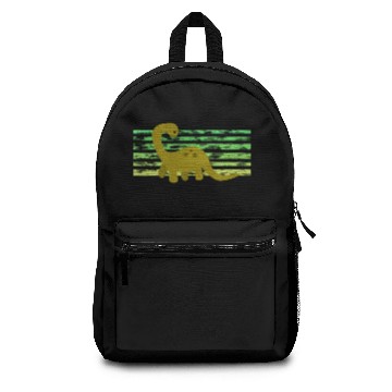 Discover Brontosaurus dinosaur retro sunset Backpacks