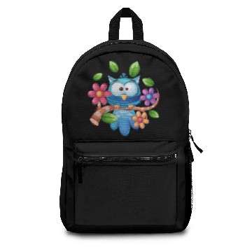 Discover owl with flowers Backpacks