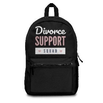 Discover Divorced support squad white and pink design for Backpacks