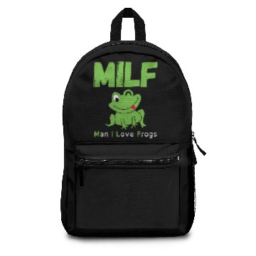 Discover MILF (Man I Love Frogs) - Cartoon Frog Winking Backpacks