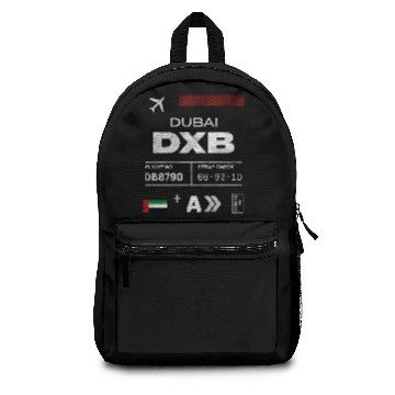 Discover Dubai airport tag Backpacks