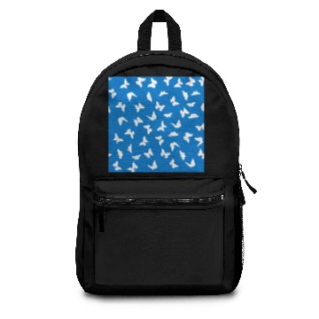 Discover White Butterfly Blue Background Aesthetic Pattern Backpacks