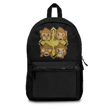 Discover Funny Monkey Monkey Chimpanzee Faces Gift Backpacks