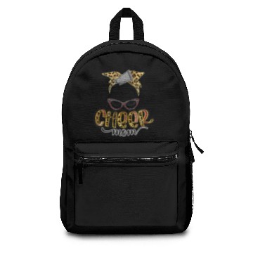 Discover Cheer Mom Leopard Messy Bun Cheerleader Backpacks