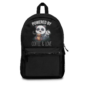 Discover Powered By Coffee & Love Panda Bear Otaku Comics Backpacks