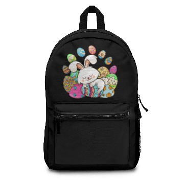Discover Funny Easter Bunny Feeling Comfortable With Eggs Backpacks