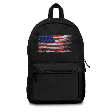 Discover American Flag Wood Style Black Stars and Stripes Backpacks