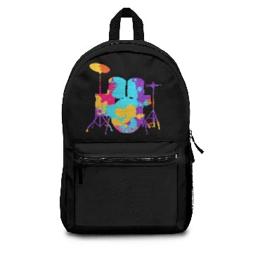 Discover drummer drums colored colorful Backpacks