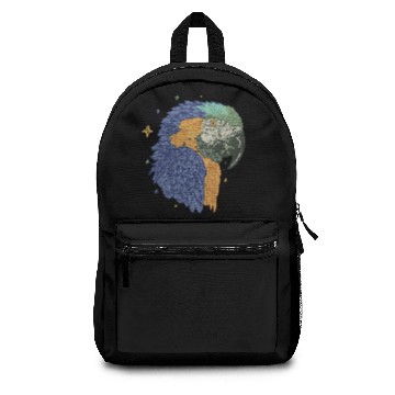 Discover blue yellow macaw parrot Backpacks