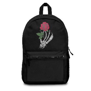 Discover Skeleton Hand Red Rose Flower Backpacks