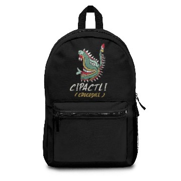 Discover Aztec Crocodile glyph totem Backpacks