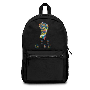 Discover desi design never give up Backpacks