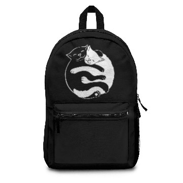 Discover Ying Yang Cat Backpacks Kitty Cute Funny Hugging Cats