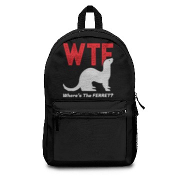 Discover Wtf Where'S The Ferret Funny Ferrets Animal Lovers Backpacks