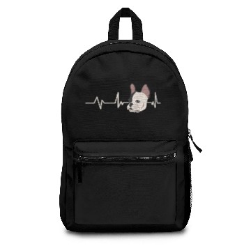 Discover Frenchie Face Heartbeat French Bulldog Gift French Backpacks