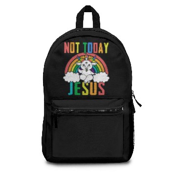 Discover Satan Baphomet Not Today Jesus Backpacks Unisex T-Shir
