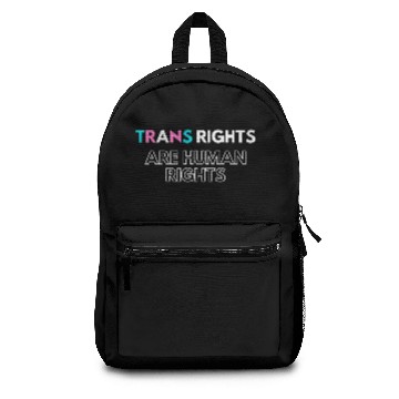 Discover Trans Rights Are Human Rights (simple/white) Backpacks