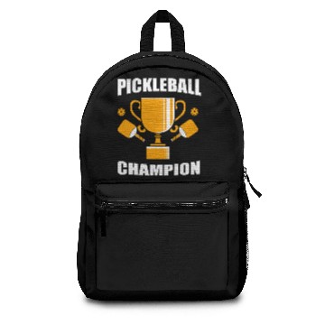 Discover Pickle Ball Trophy Funny Pickleball Champion Backpacks