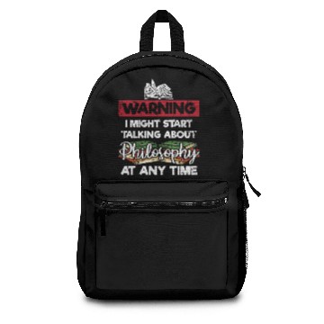 Discover Warning Philosophy Philosopher Professor Backpacks
