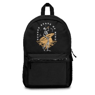 Discover Skeleton Surfing Printed Summer Sunset Backpacks