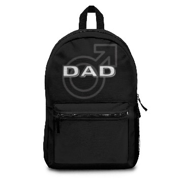 Discover Dad of Boy symbol in white & charcoal Backpacks